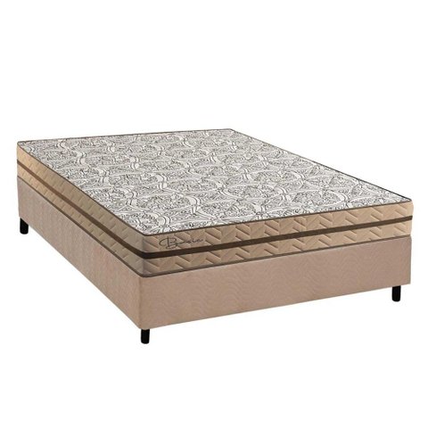 Conjunto Box Casal: Colchão Molas Paropas Ensacadas Basic + Base Crc Suede Clean (138x188)