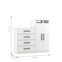 Ver imagem 5 de Conjunto Quarto Guarda Roupa e Comoda Ferrara Branco