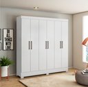 Ver imagem 2 de Conjunto Quarto Guarda Roupa e Comoda Ferrara Branco