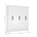 Ver imagem 4 de Conjunto Quarto Guarda Roupa e Comoda Ferrara Branco