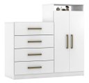 Ver imagem 3 de Conjunto Quarto Guarda Roupa e Comoda Ferrara Branco
