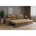 Ver imagem 1 de Sofá com Chaise Hera 4 Lugares Retrátil e Reclinável 230cm Bege Outras Marcas