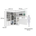 Ver imagem 4 de Quarto de Canto Casal com Guarda Roupa Aéreo e Cabeceira Alpes Luciane Móveis