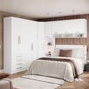 Ver imagem 1 de Quarto de Canto Casal com Guarda Roupa Aéreo e Cabeceira Alpes Luciane Móveis