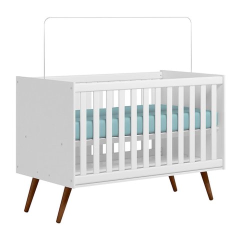 Berço para Bebê Ravi 74cm Branco Semi Brilho - Sallar Home