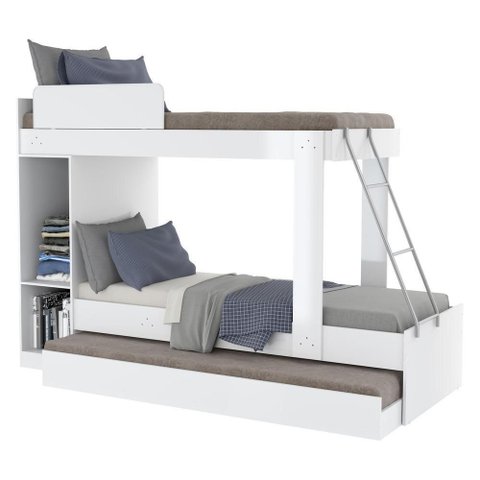 Treliche com Barra de Proteção para Colchão 188x78cm Branco