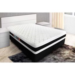 Cama Box Baú Queen: Colchão Espuma Castor D45 Black e White Air Double Face + Base Brown(158x198) - 3