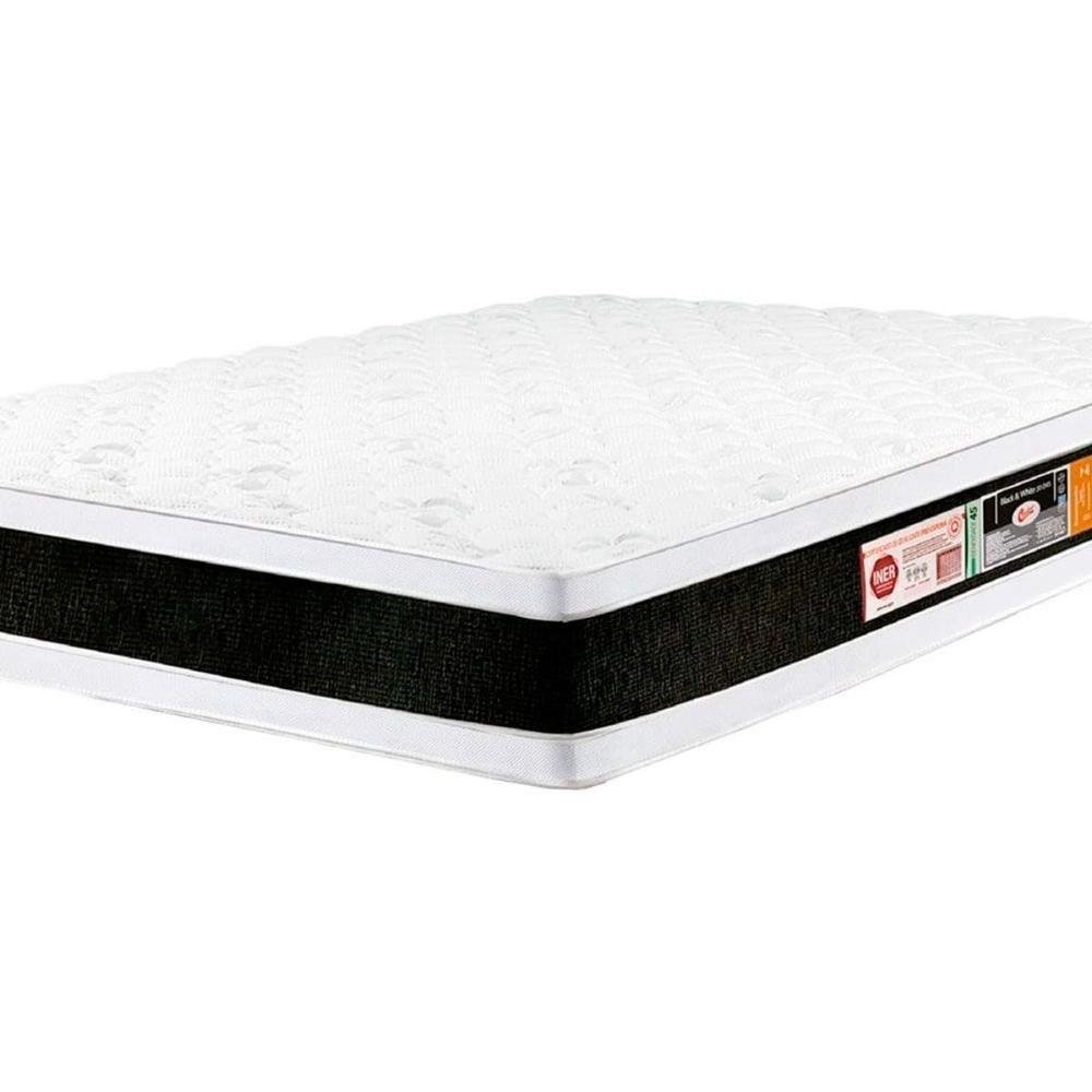 Cama Box Baú Queen: Colchão Espuma Castor D45 Black e White Air Double Face + Base Brown(158x198) - 7