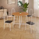 Ver imagem 2 de Conjunto Sala de Jantar 90cm Ilhabela 4 Cad Branca C- Preto
