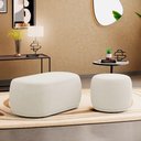 Ver imagem 2 de Conjunto 02 Puffs Decorativos Orgânicos Molly Bouclê Bege - Desk Design