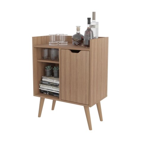 Aparador Buffet para Sala 1 Porta Tecnomobili Amêndoa - Ap2310