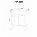 Ver imagem 3 de Aparador Buffet para Sala 1 Porta Tecnomobili Amêndoa - Ap2310