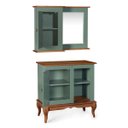 Ver imagem 2 de Gabinete para Banheiro 1 Porta e Armário Espelheira Dália 3051 - Verde Musgo/imbuia Glazer