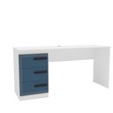 Ver imagem 2 de Mesa para Escritório Valência 3 Gavetas Azul/branco - Politorno