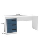 Ver imagem 4 de Mesa para Escritório Valência 3 Gavetas Azul/branco - Politorno
