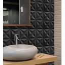 Ver imagem 1 de Kit 20 Placas PVC 3d Revestimento De Parede Decorativa Petalas Preto 25 cm