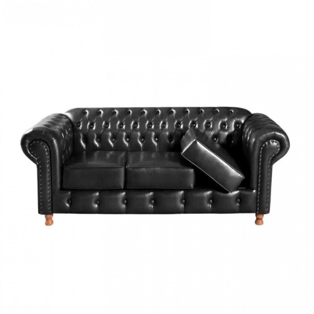 Sofá Luís Xv 3 Lugares Chesterfield Capitonê Vintage Clássic Bella Decor - 2