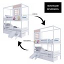 Ver imagem 2 de Beliche Casinha Reta 2 Gav Escorregador Removível Rosa