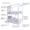 Ver imagem 5 de Beliche Casinha Reta 2 Gav Escorregador Removível Rosa