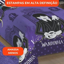 Jogo de Cama Infantil Lepper Wandinha Solteiro 3 Peças Microfibra Roxo - 5