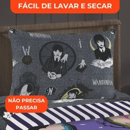 Jogo de Cama Infantil Lepper Wandinha Solteiro 3 Peças Microfibra Roxo - 6