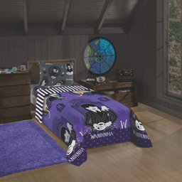 Jogo de Cama Infantil Lepper Wandinha Solteiro 3 Peças Microfibra Roxo - 2