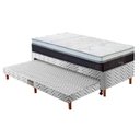 Ver imagem 1 de Cama Box c/Auxiliar Solteiro: Colchão Polar MasterPocket Serenatta 30 + Base CRC Rústico Branco(88x1