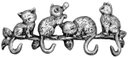 Ver imagem 1 de Porta Chaves Gatos Prata Cabide Em Alumínio Decoração Animal