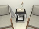 Ver imagem 2 de Mesa de Cabeceira Mesa de Apoio Mesa Auxiliar Mesa Lateral. Cor: Branco e Preto