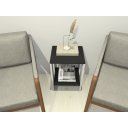 Ver imagem 2 de Mesa de Cabeceira Mesa de Apoio Mesa Auxiliar Mesa Lateral. Cor: Branco e Preto