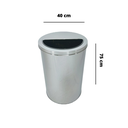Ver imagem 2 de Lixeira de Inox 95l com Aro Meia Lua 40x75