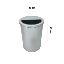 Lixeira de Inox 95l com Aro Meia Lua 40x75 - 2