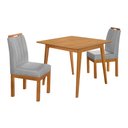 Ver imagem 1 de Conjunto Mesa Quadrada 90x90 com 2 Cadeiras Blend para Apartamento Moderno Compacto Premium - Cinza