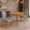 Ver imagem 3 de Conjunto Mesa Quadrada 90x90 com 2 Cadeiras Blend para Apartamento Moderno Compacto Premium - Cinza
