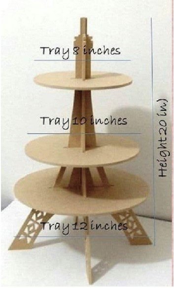 Bandeja/Suporte tipo Torre para Doces e Bolos em MDF - 2