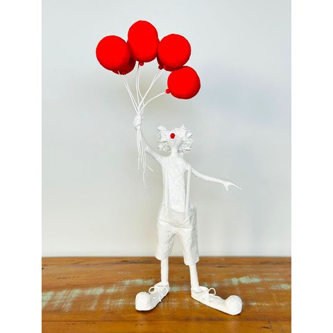 Escultura Palhaço. Palhaça. Decoração Artesanal. Feita À Mão