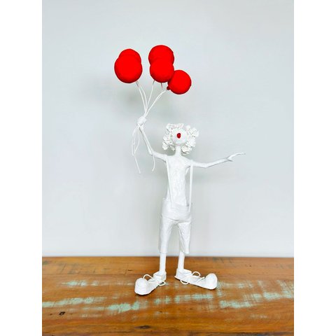 Escultura Palhaço. Palhaça. Decoração Artesanal. Feita À Mão