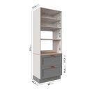Ver imagem 2 de Torre Quente Planejada 2 Nichos para Forno e Microondas Arizona CabeCasa MadeiraOriginals Branco/Cinza