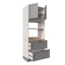 Ver imagem 4 de Torre Quente Planejada 2 Nichos para Forno e Microondas Arizona CabeCasa MadeiraOriginals Branco/Cinza