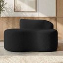 Ver imagem 1 de Sofá Curvo Malta 1 Lugar Compacto Moderno Luxo Bouclé Preto