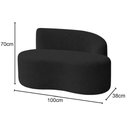 Ver imagem 6 de Sofá Curvo Malta 1 Lugar Compacto Moderno Luxo Bouclé Preto