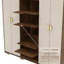 Ver imagem 7 de Guarda-Roupa Casal 100% MDF com Espelho 6 Portas 4 Gavetas Noronha Off White/Imbuia/Fendi