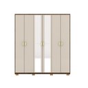 Ver imagem 3 de Guarda-Roupa Casal 100% MDF com Espelho 6 Portas 4 Gavetas Noronha Off White/Imbuia/Fendi