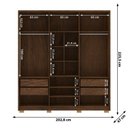 Ver imagem 4 de Guarda-Roupa Casal 100% MDF com Espelho 6 Portas 4 Gavetas Noronha Off White/Imbuia/Fendi