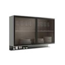 Ver imagem 1 de Armário Aéreo Cozinha Modulado Alpha 2500 C/ 2 Portas C/ Vidro 120cm Cinza - Carraro