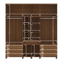 Ver imagem 3 de Guarda-roupa Casal Londres Capelinha 13 Portas 7 Gavetas com Espelho Jatoba - Santos Andirá
