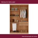 Ver imagem 4 de Guarda Roupa Solteiro 4 Portas e 2 Gavetas 100% MDF Severo Yescasa Laranja/Marromle