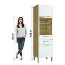 Ver imagem 4 de Armário de Cozinha Paneleiro com Nicho para Micro Ondas Madeirado / Branco
