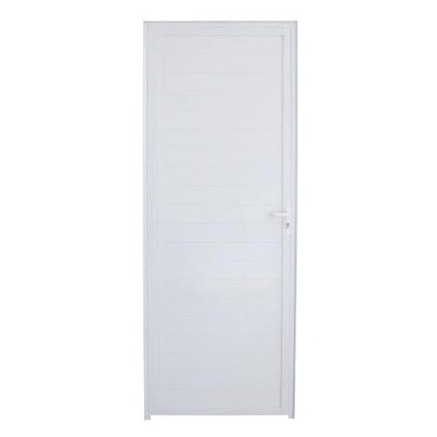 Porta de Alumínio Lambril Branca 210x90cm L-25 Direita - Facce