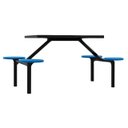 Ver imagem 3 de Mesa para Refeitório Fixa 4 Lugares MDP Branco de 25 mm - Assento Azul - 50304